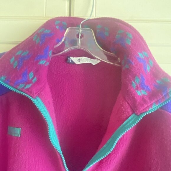 Vintage Columbia 90s Womens Large Fleece Purple Jacket Made in USA - Picture 4 of 8